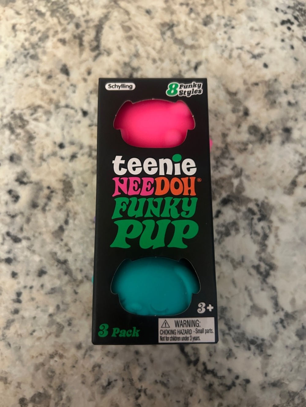 NeeDoh Teenie Funky Pups Pack Pink Purple Teal Schylling Nee Doh Squishy Toys